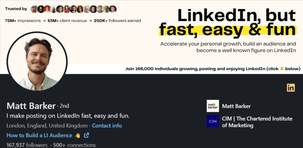 Matt Barker, LinkedIn ghostwriter