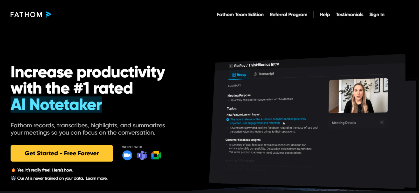 Fathom AI notetaker
